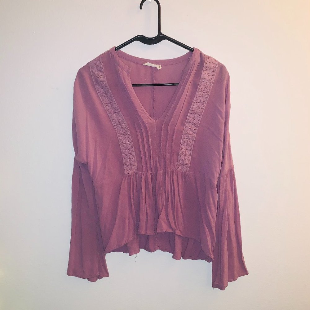 Light Purple/Red Thin Blouse